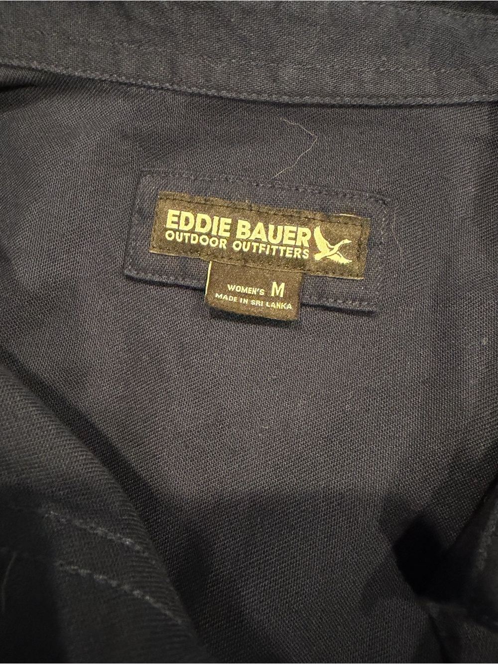 Eddie Bauer Navy Short-Sleeve Button Front Dress - Picture 2 of 3